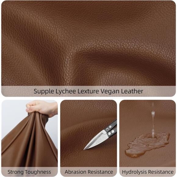 Tote Bag Vegan Leather Large Capacity Coffee - Picture 3 of 7